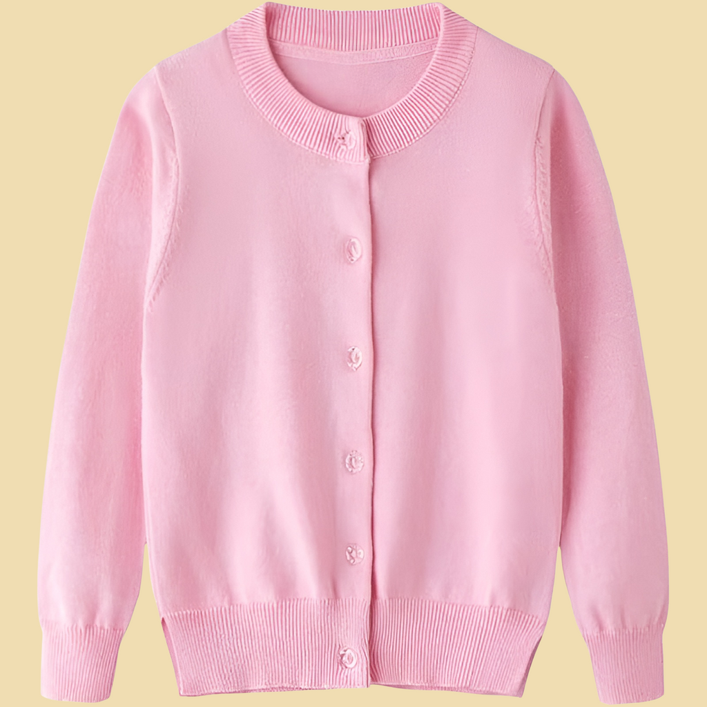 Girls Cotton Knit Cardigan Long Sleeve Sweater