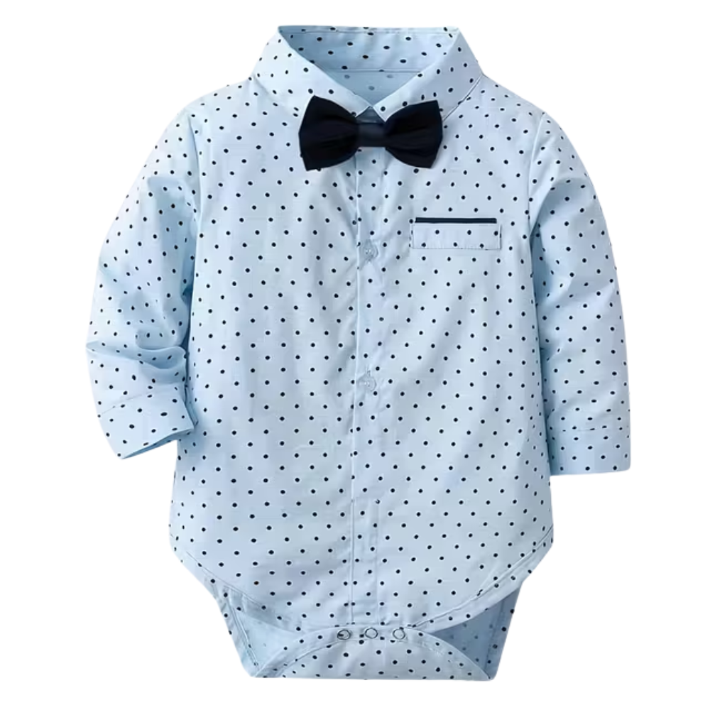 Baby Boys 3 Piece Of Long Sleeve Shirt And Suspender Pants With Hat Set