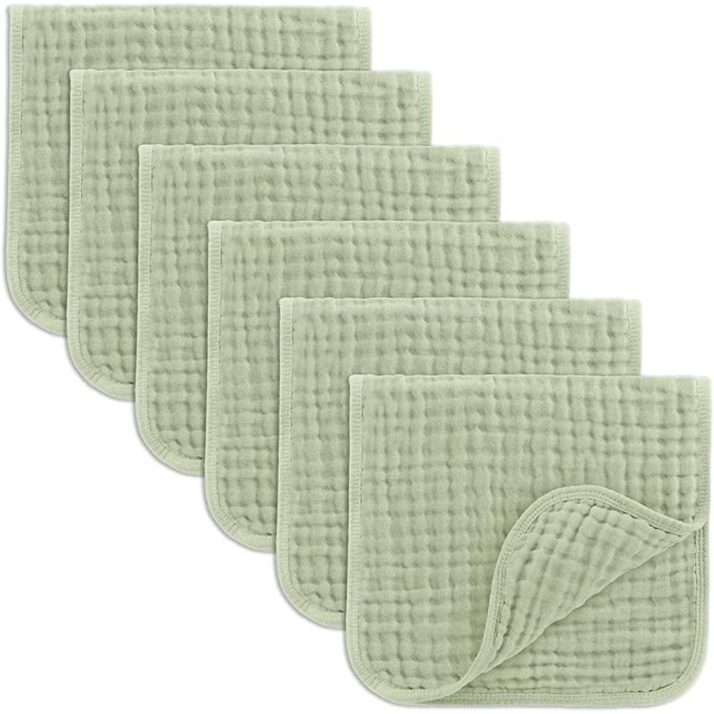 Newborn Baby Pack Of 6 Muslin Square Towels