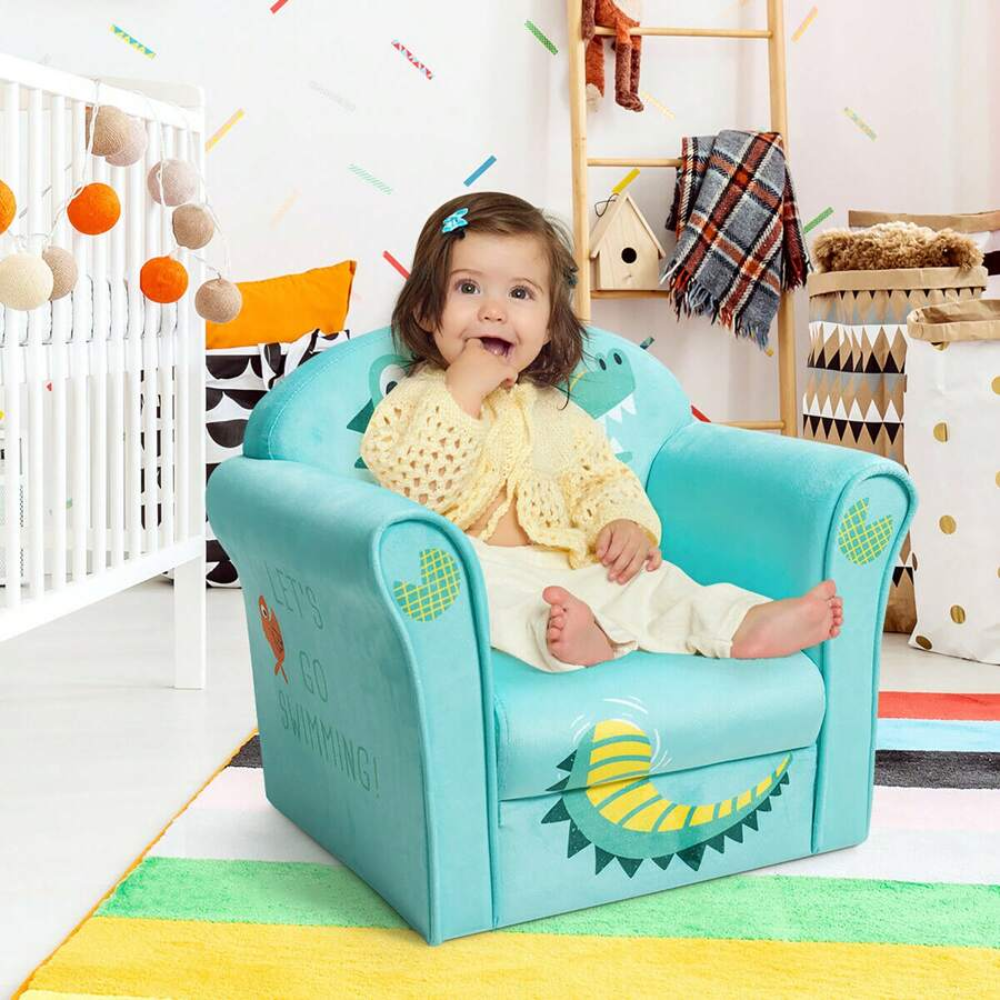 Kids Animal Themed Sofa Chair With Armrests