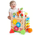 Toddlers 8 In 1 Wooden Baby Activity Cube Xylophone Shape Sorter Abacus