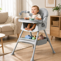 Kids 3 In 1 Baby High Chair Foldable Portable Convertible With Five Point Snap Button Gifts