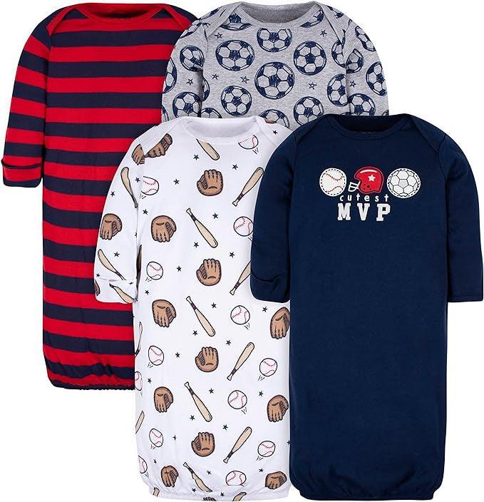 Baby Pack Of 4 Cotton Sleepwear Gown