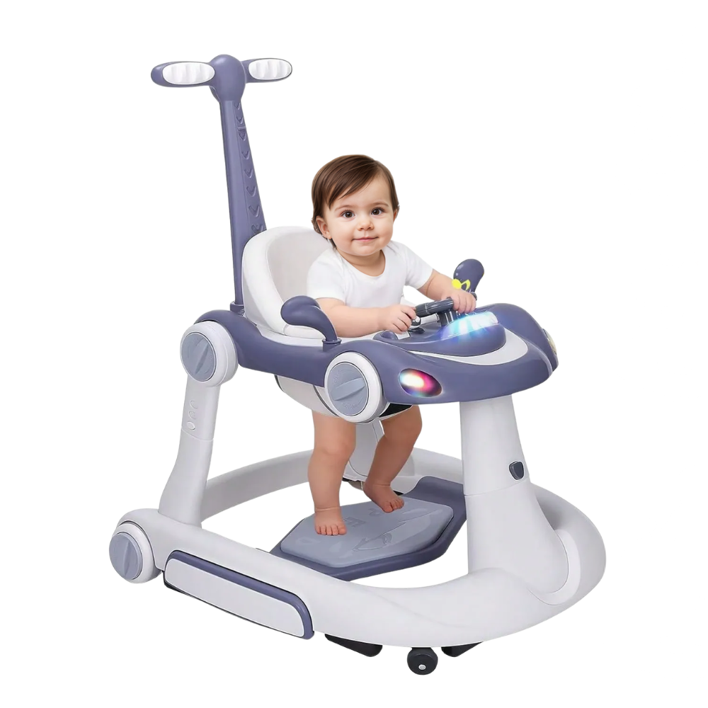 4 In 1 Car Push Baby Walker With Music And Bouncer Combo