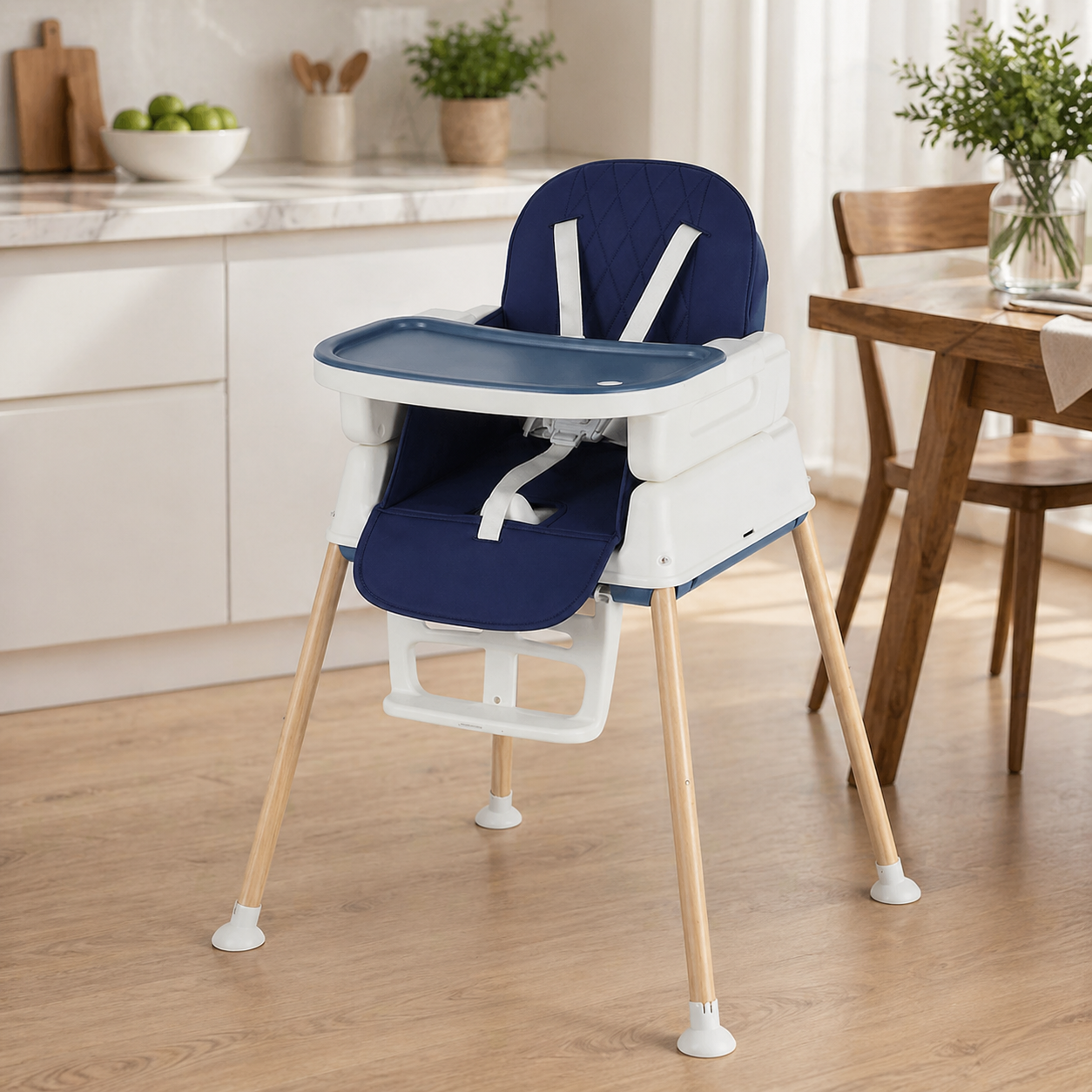 7 In 1 Foldable High Chair With Adjustable Height And Tray