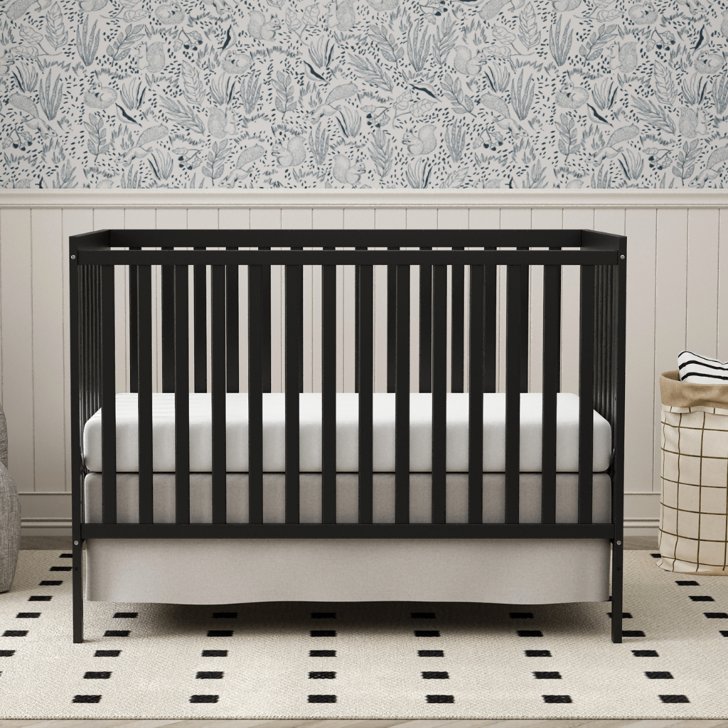Babies 5 In 1 Convertible Crib Bed With Adjustable Mattress And Pinewood Frame