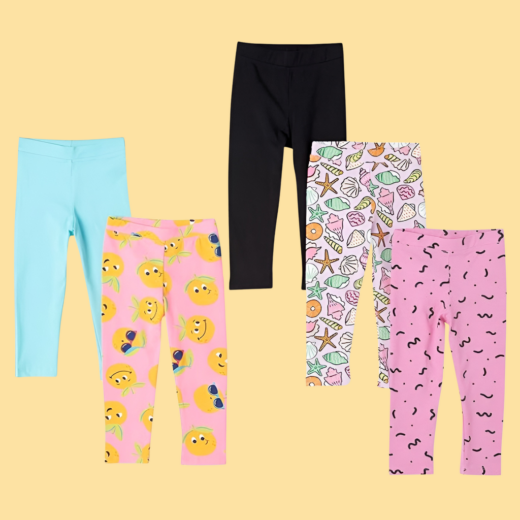Girls And Toddlers Leggings Pack Of 5