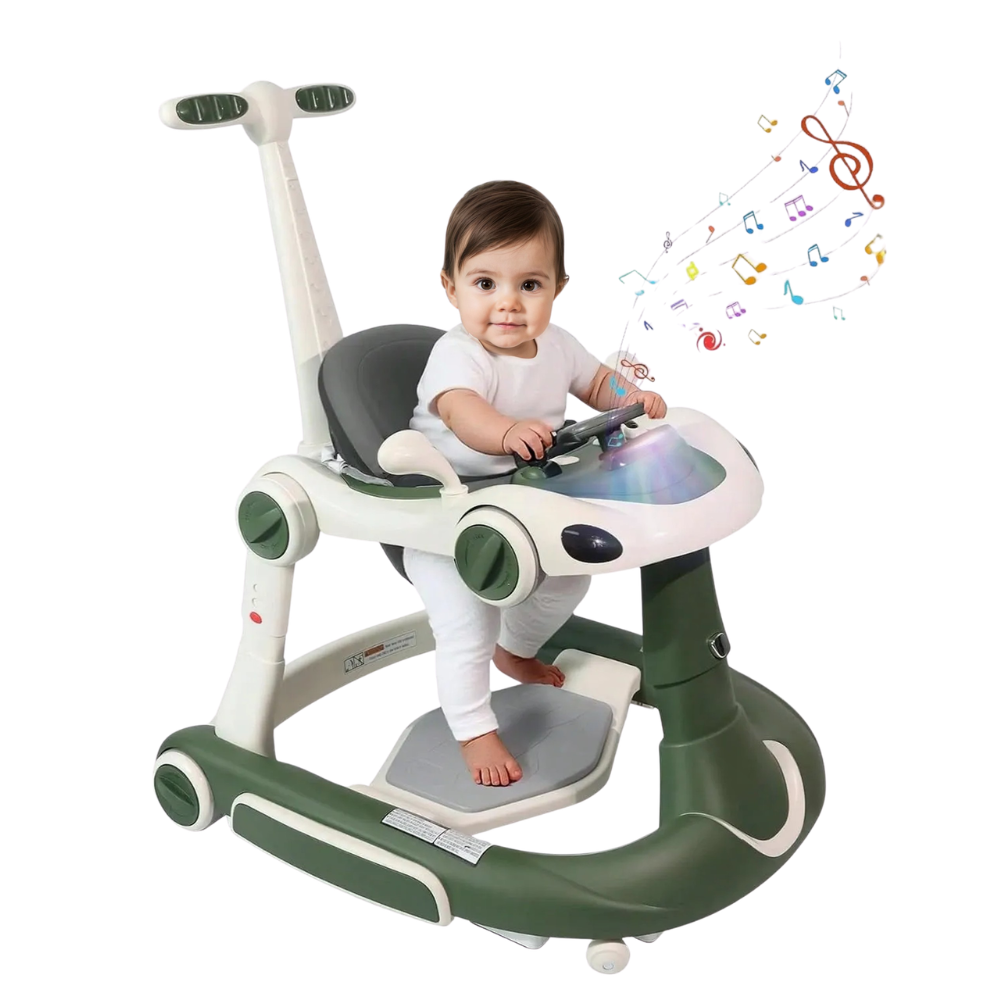 4 In 1 Car Push Baby Walker With Music And Bouncer Combo