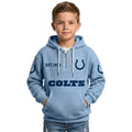 Indianapolis Colts Inspired Quarter Zip Kids Hoodie
