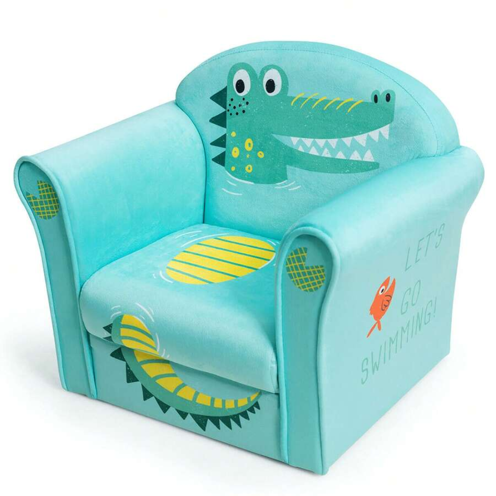 Kids Animal Themed Sofa Chair With Armrests