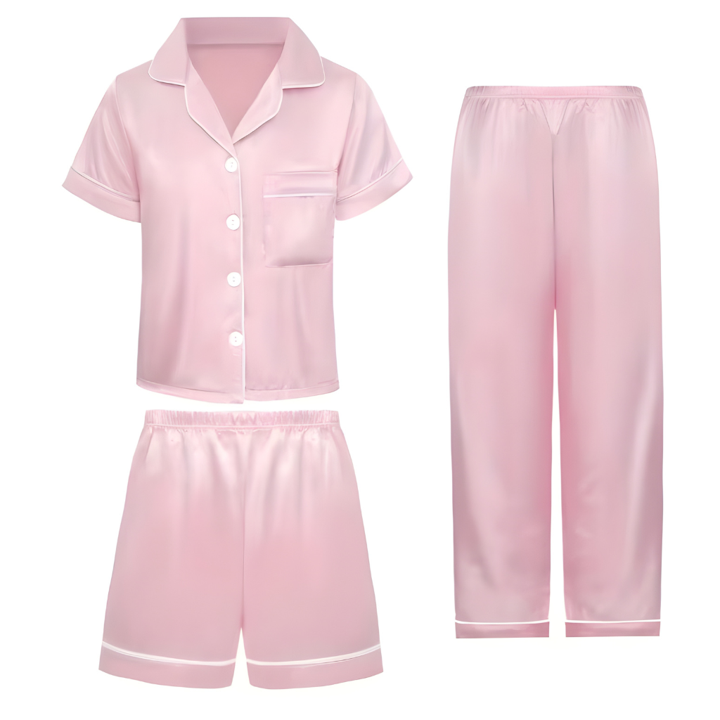 Girls Three Piece Casual Pajama Set