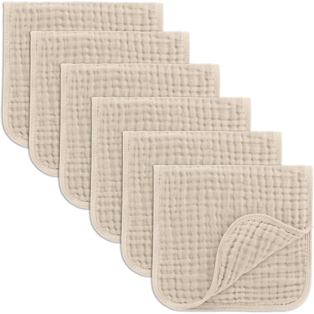 Newborn Baby Pack Of 6 Muslin Square Towels
