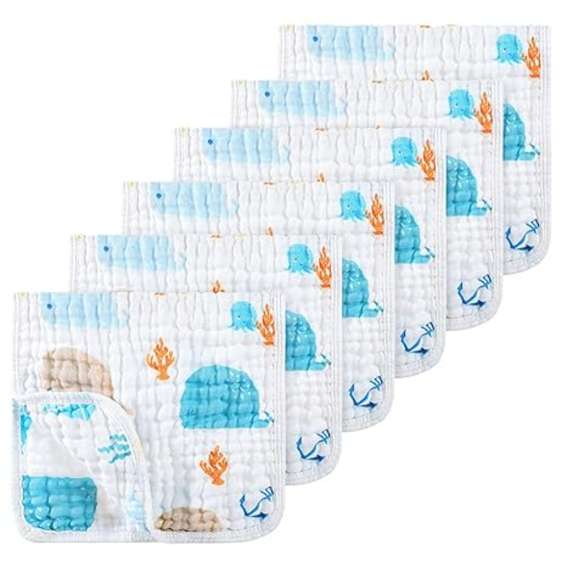 6PCS Muslin Baby Towels For Baby Care