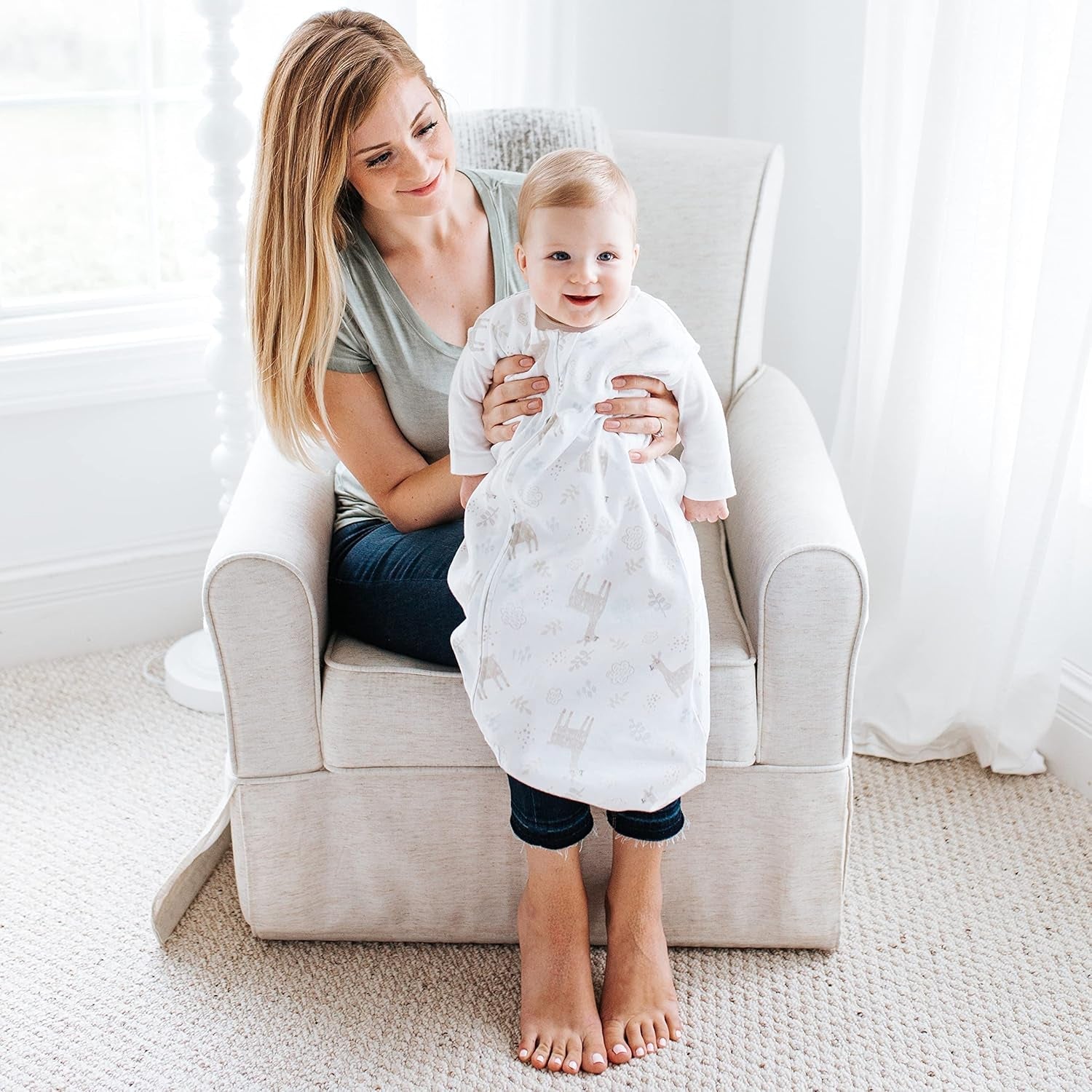 Adjustable Sleeveless Baby Sleep Sack With 3 Way Zipper