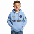 Golden State Warriors EST 1946 Kids Baseball Fan Printed Waffle Quarter Zip Hoodie