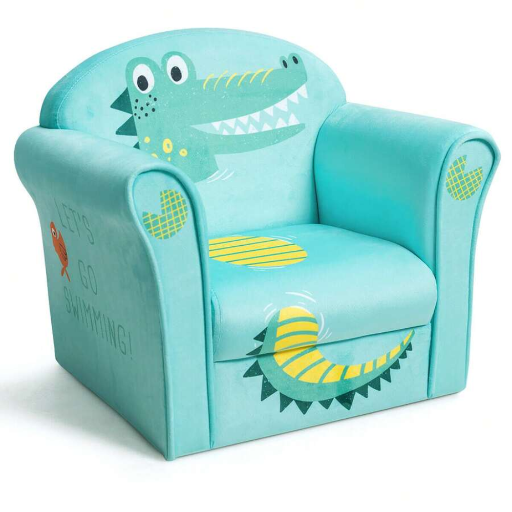 Kids Animal Themed Sofa Chair With Armrests