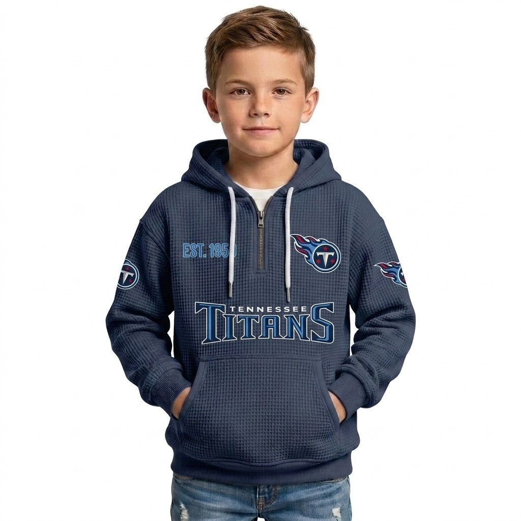 Titans EST 1959 Quarter Zip Waffle Kids Hoodie