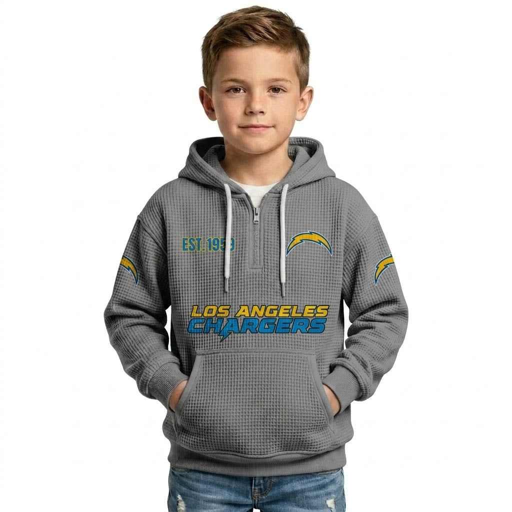 Los Angeles Chargers Themed Quarter Zip Kids Hoodie
