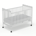 Babies 3 In 1 Convertible Crib With Locking Wheels And Adjustable Mattress