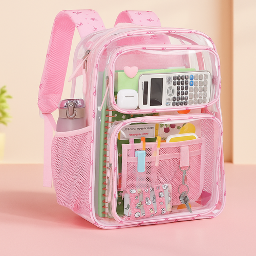 17 Inch Large Heavy Duty Clear Bookbag Backpack For School