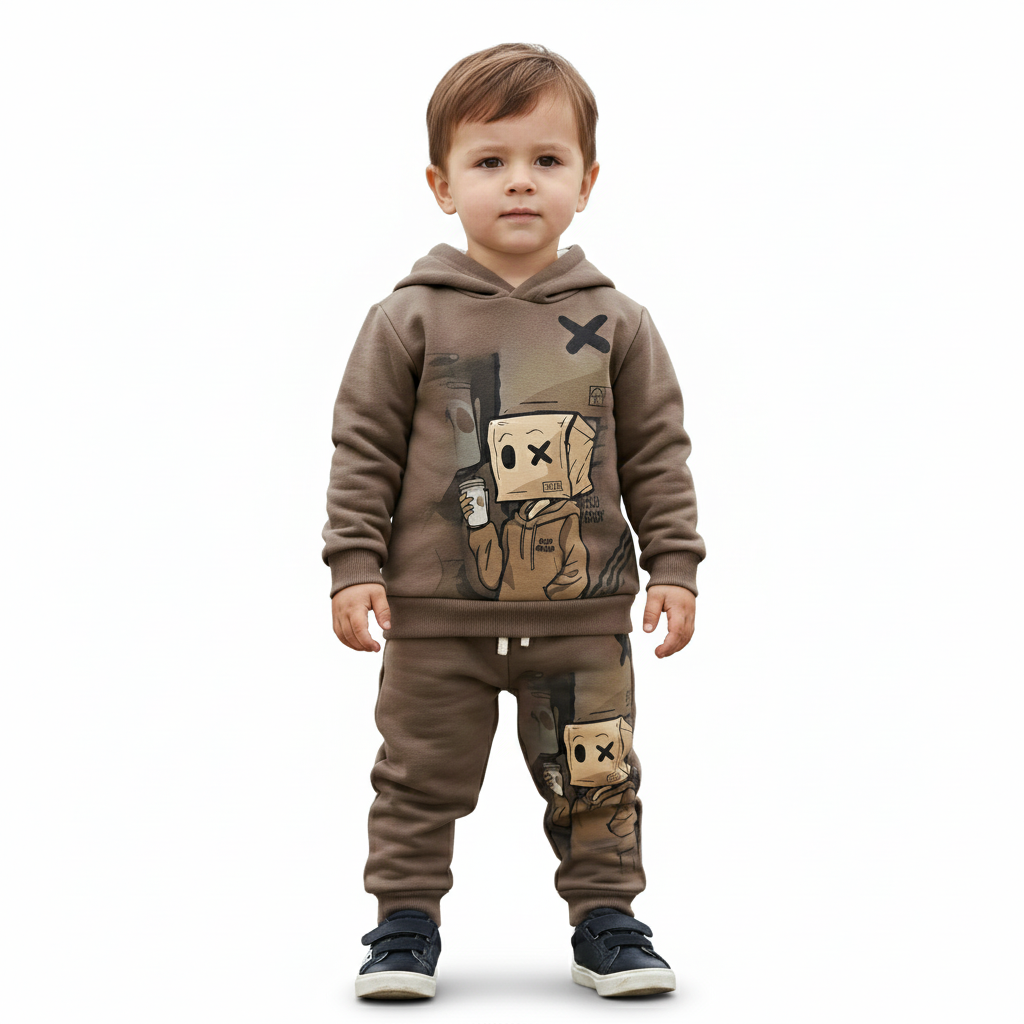 3D Graphic Print Boys Hoodie And Joggers Set