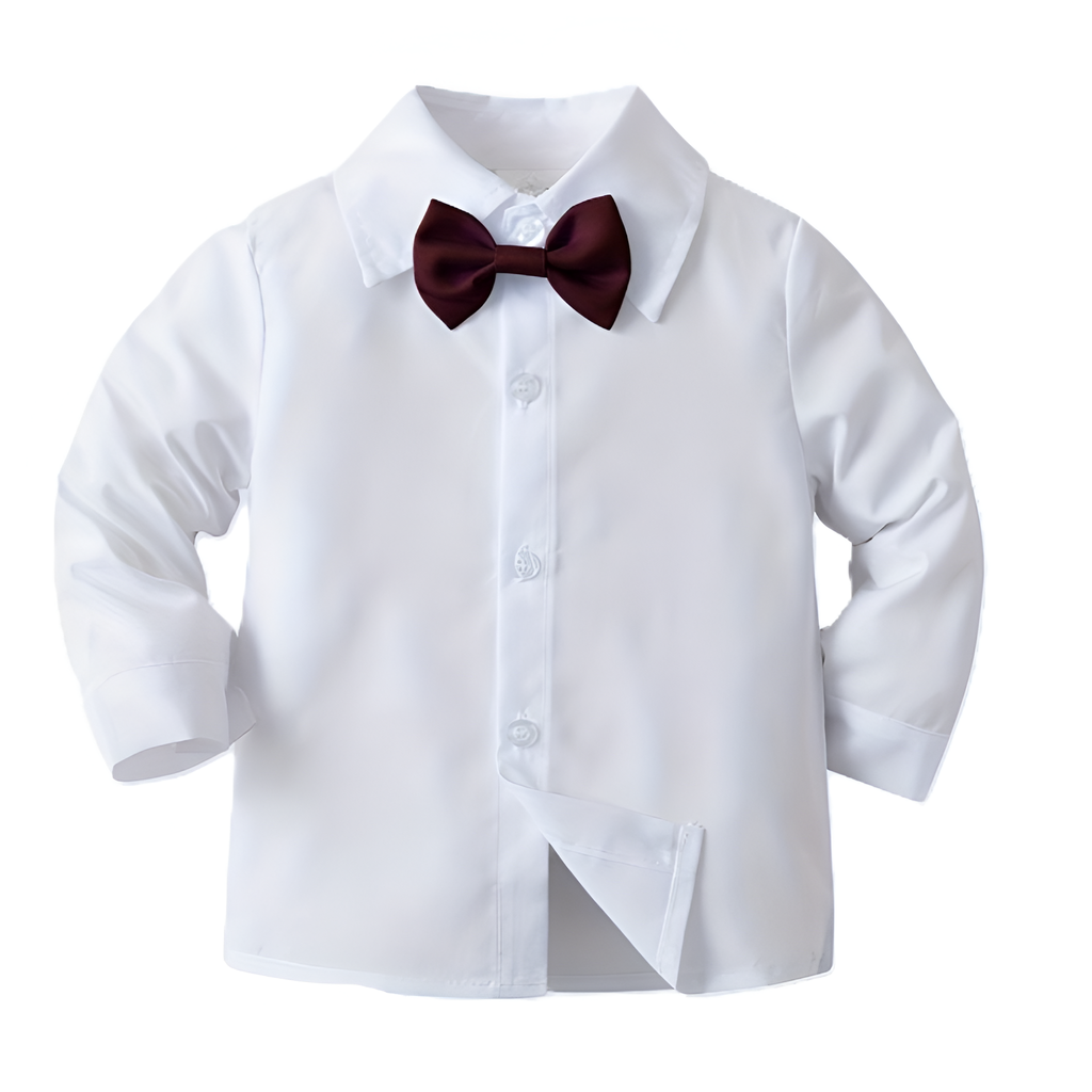 Boys Long Sleeve Shirt With Vest And Trousers Set
