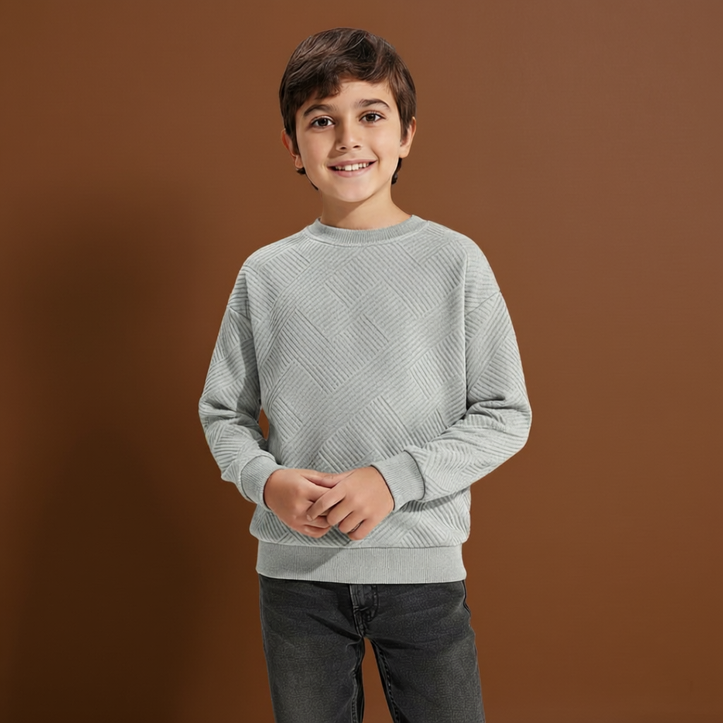 Boys Geometric Pattern Sweatshirts With Long Sleeves
