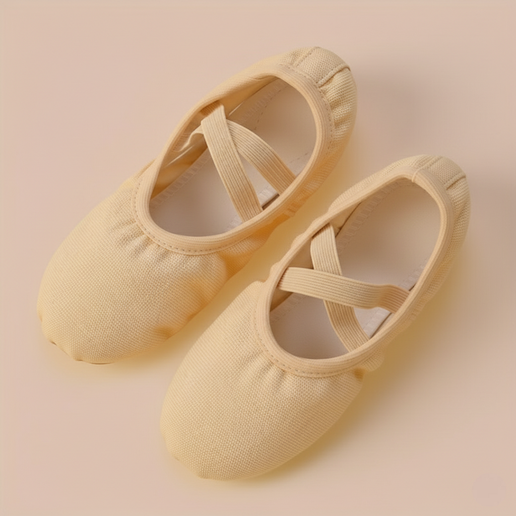 Christmas Canvas Ballet Dance Shoes For Girls With Band Closure