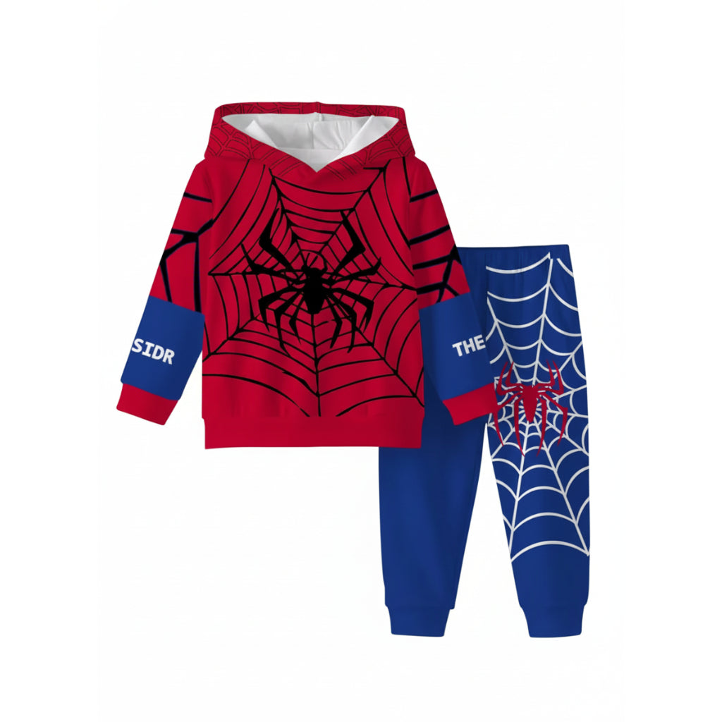 Toddler Boys Spider Print Hoodie And Pants Set
