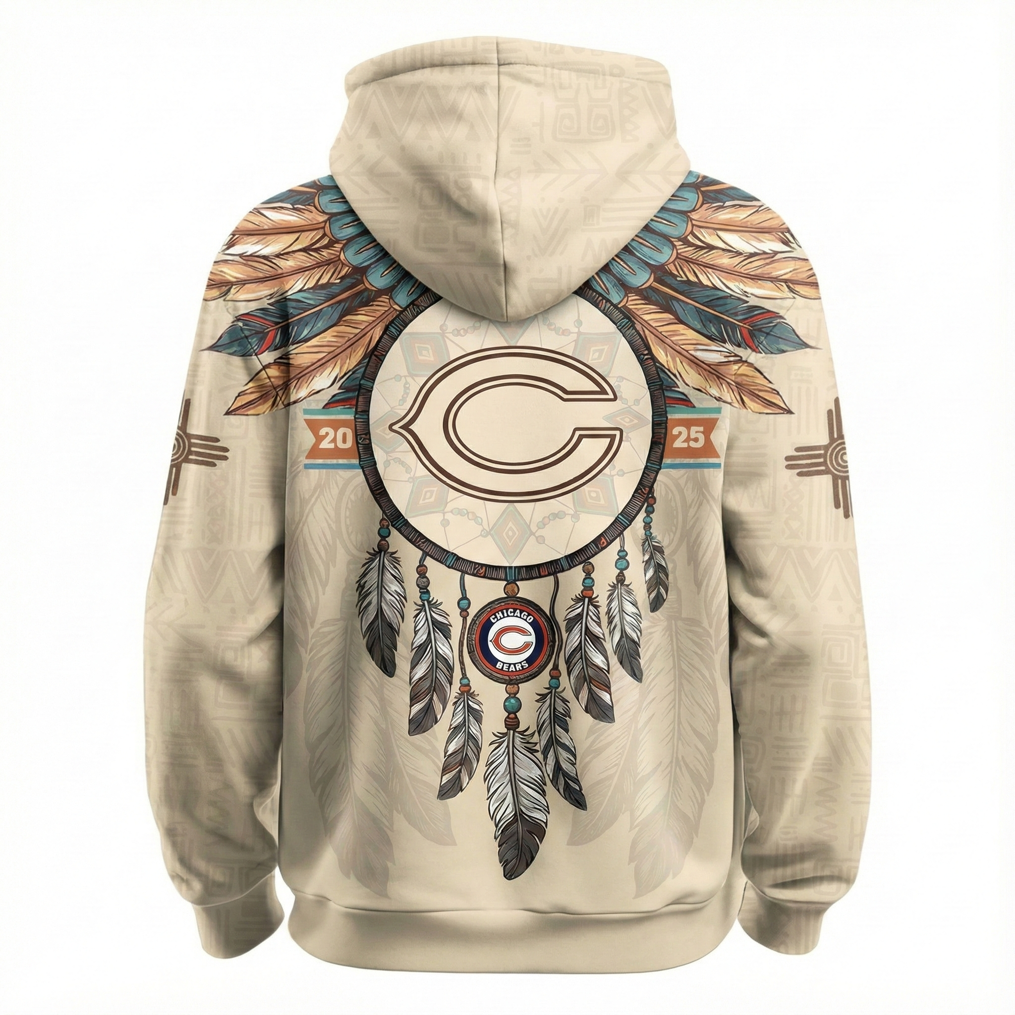 Native Heritage Themed Inspired Chicago Bears Football Fan Pullover Kids Hoodie