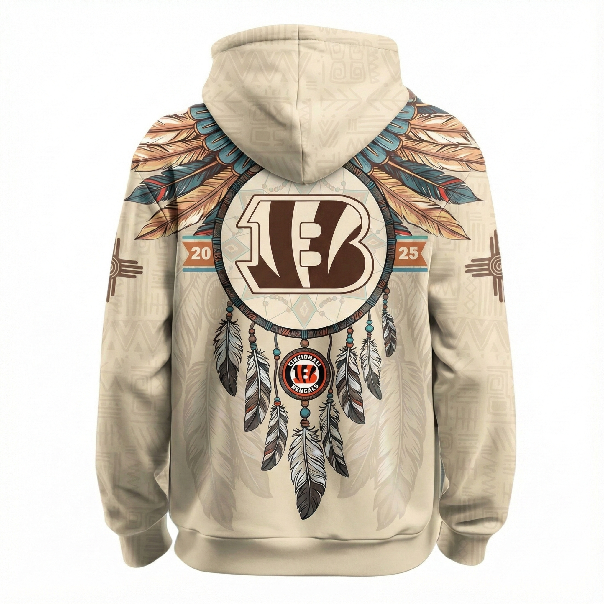 Native Heritage Inspired Cincinnati Bengals Football Fan Printed Pullover Kids Hoodie