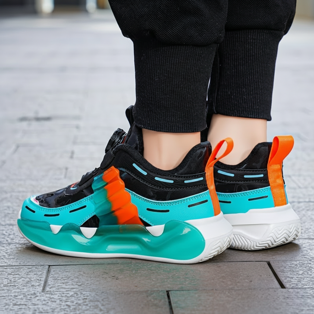Boys Casual Mesh Sneakers With EVA Sole And Dial Closure