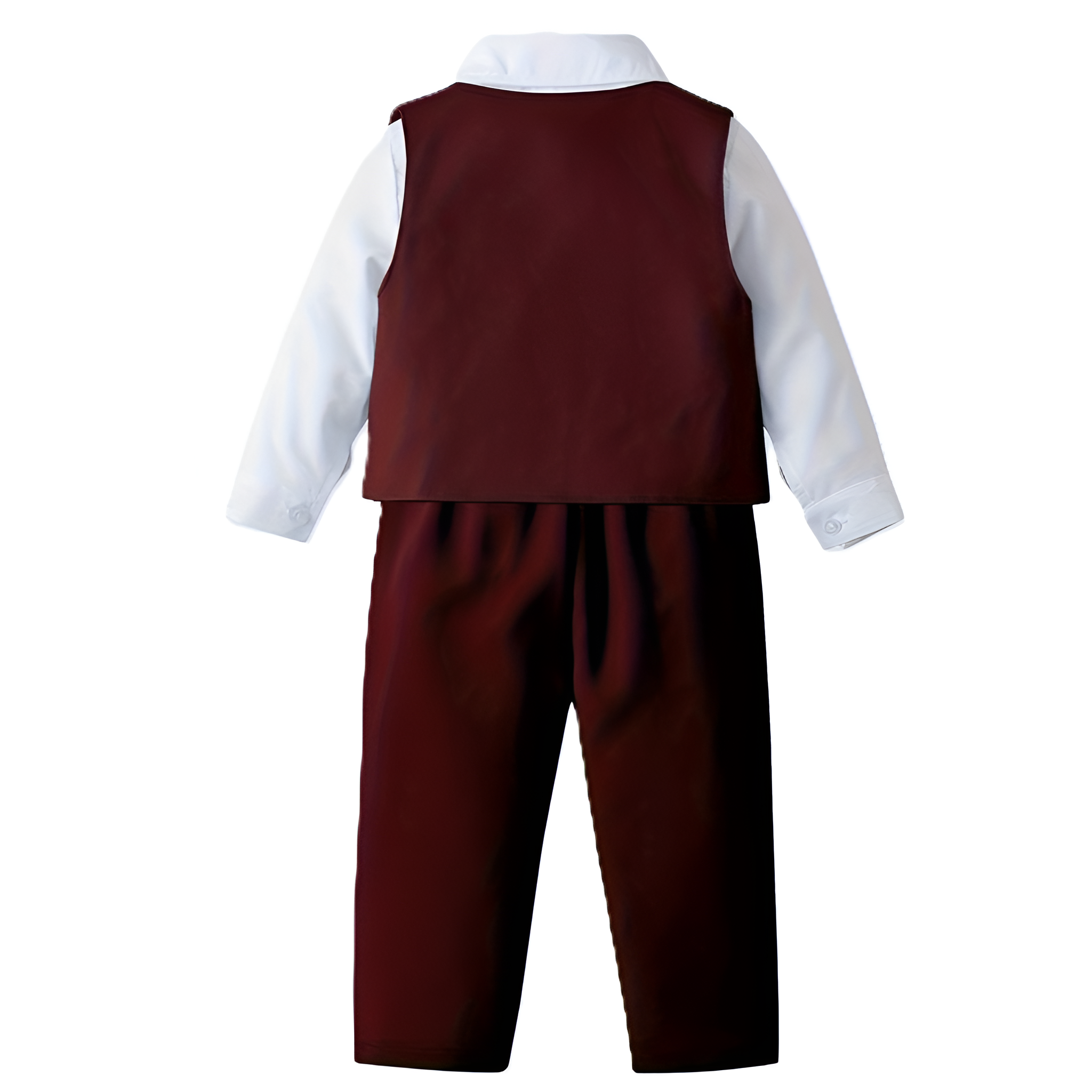 Boys Long Sleeve Shirt With Vest And Trousers Set
