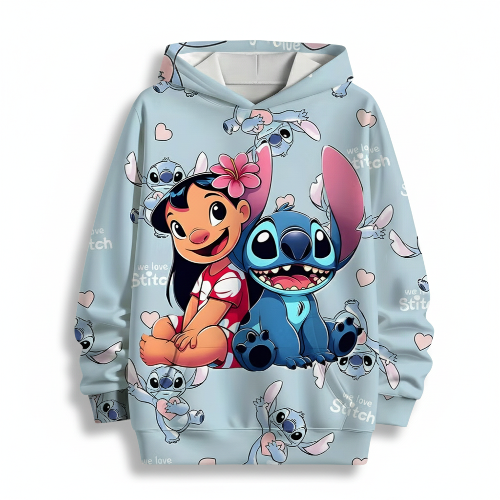 3D Printed Kids Hoodie With Graphic Design And Stretchable Fabric