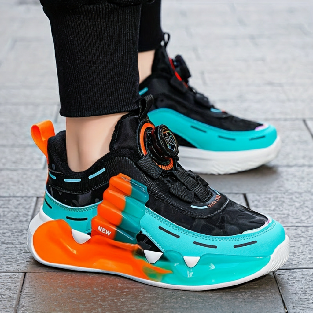 Boys Casual Mesh Sneakers With EVA Sole And Dial Closure