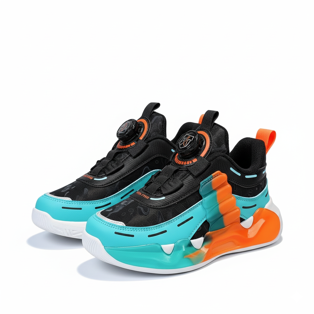 Boys Casual Mesh Sneakers With EVA Sole And Dial Closure
