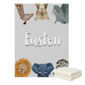 Custom Name Jungle Animals Baby Blanket