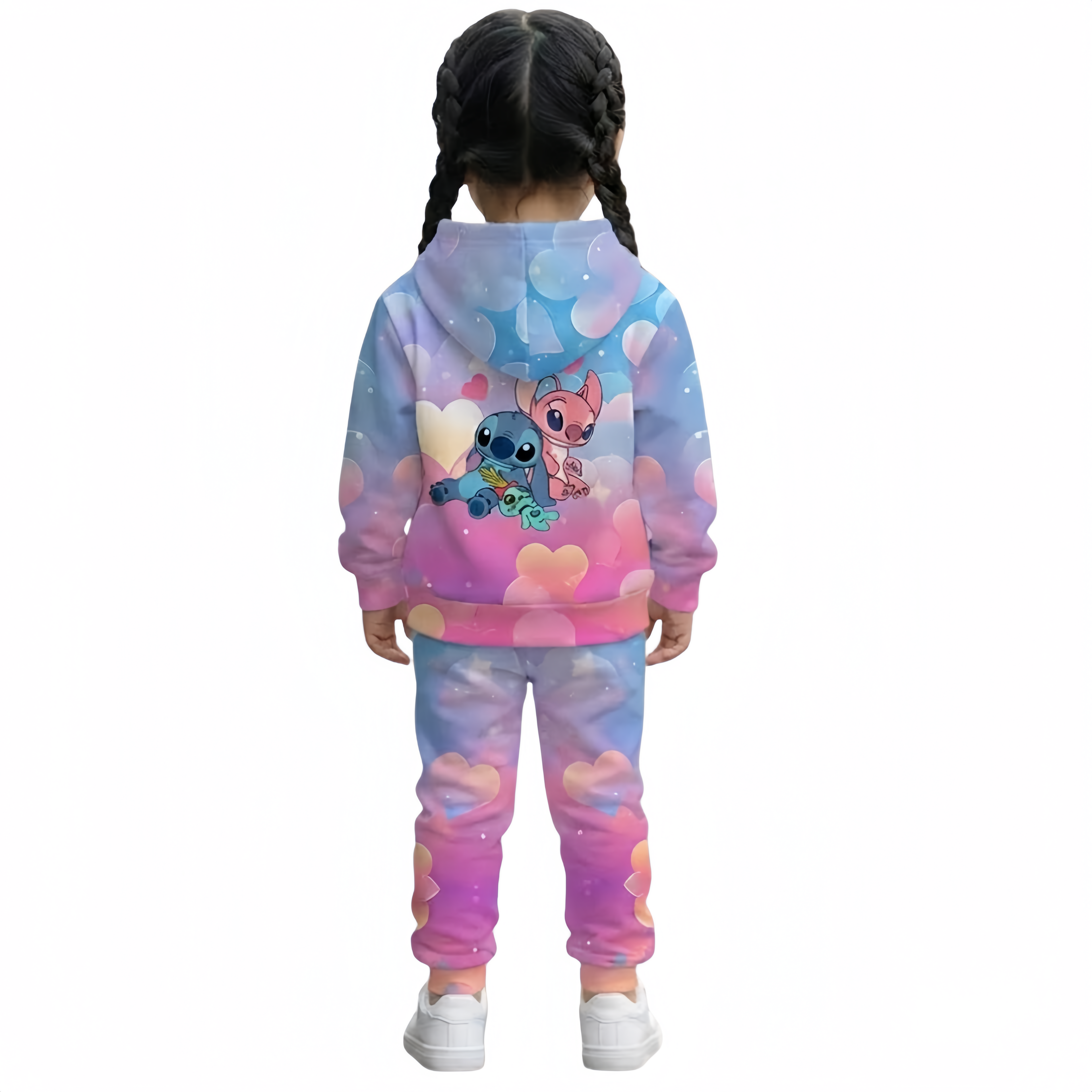 Girls Dreamy Cloud Print Hoodie And Sweatpants Set