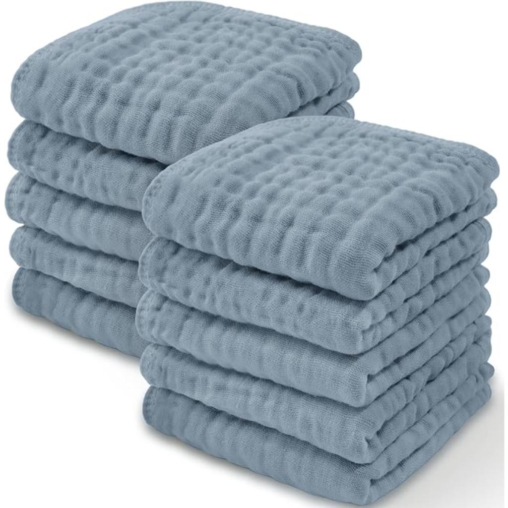 Newborn Baby Pack Of 6 Muslin Square Towels