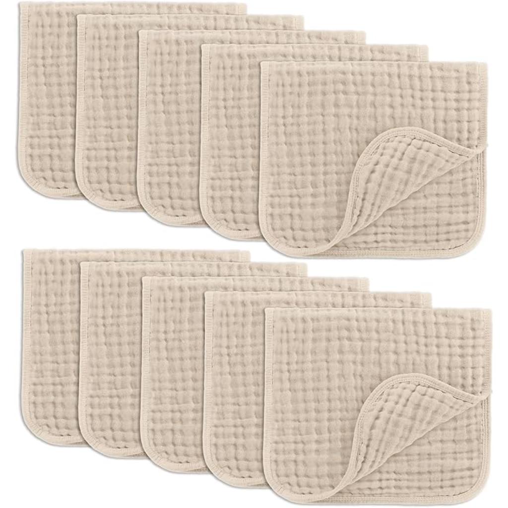 Newborn Baby Pack Of 6 Muslin Square Towels