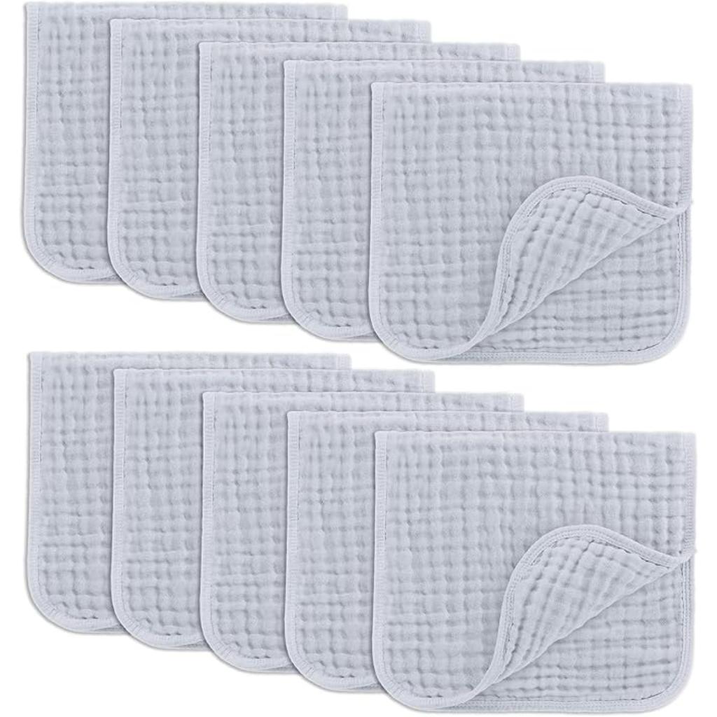 Newborn Baby Pack Of 6 Muslin Square Towels