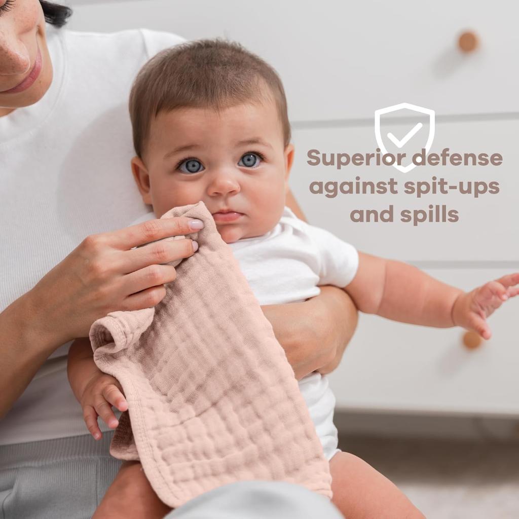 Newborn Baby Pack Of 6 Muslin Square Towels