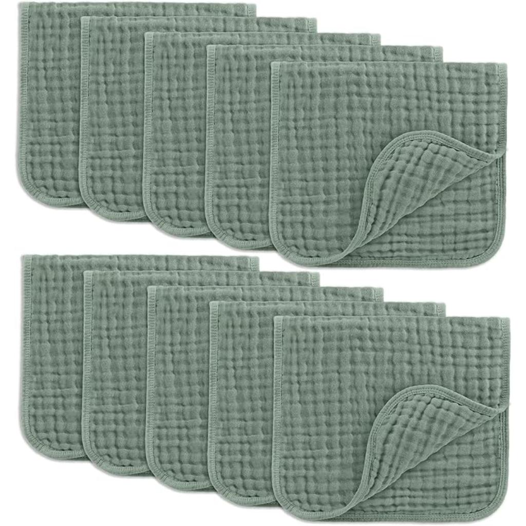 Newborn Baby Pack Of 6 Muslin Square Towels