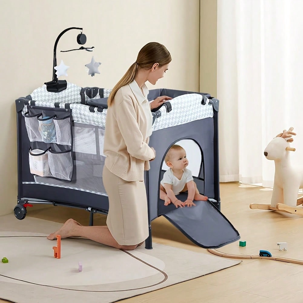 Babies 5 In 1 Bassinet Bedside Sleeper With Changing Table And Storage