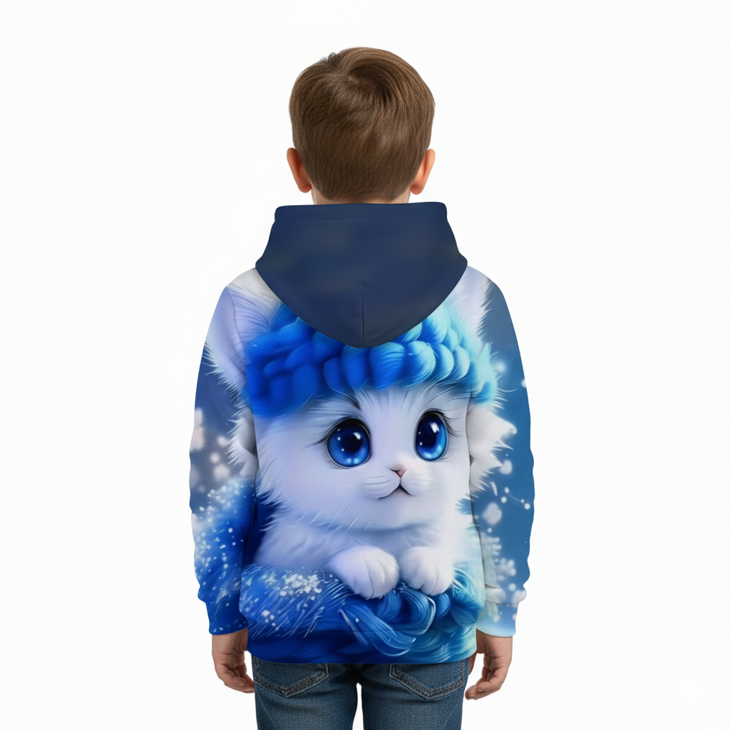 Cozy Kitten Tabby Cat Printed Hoodies