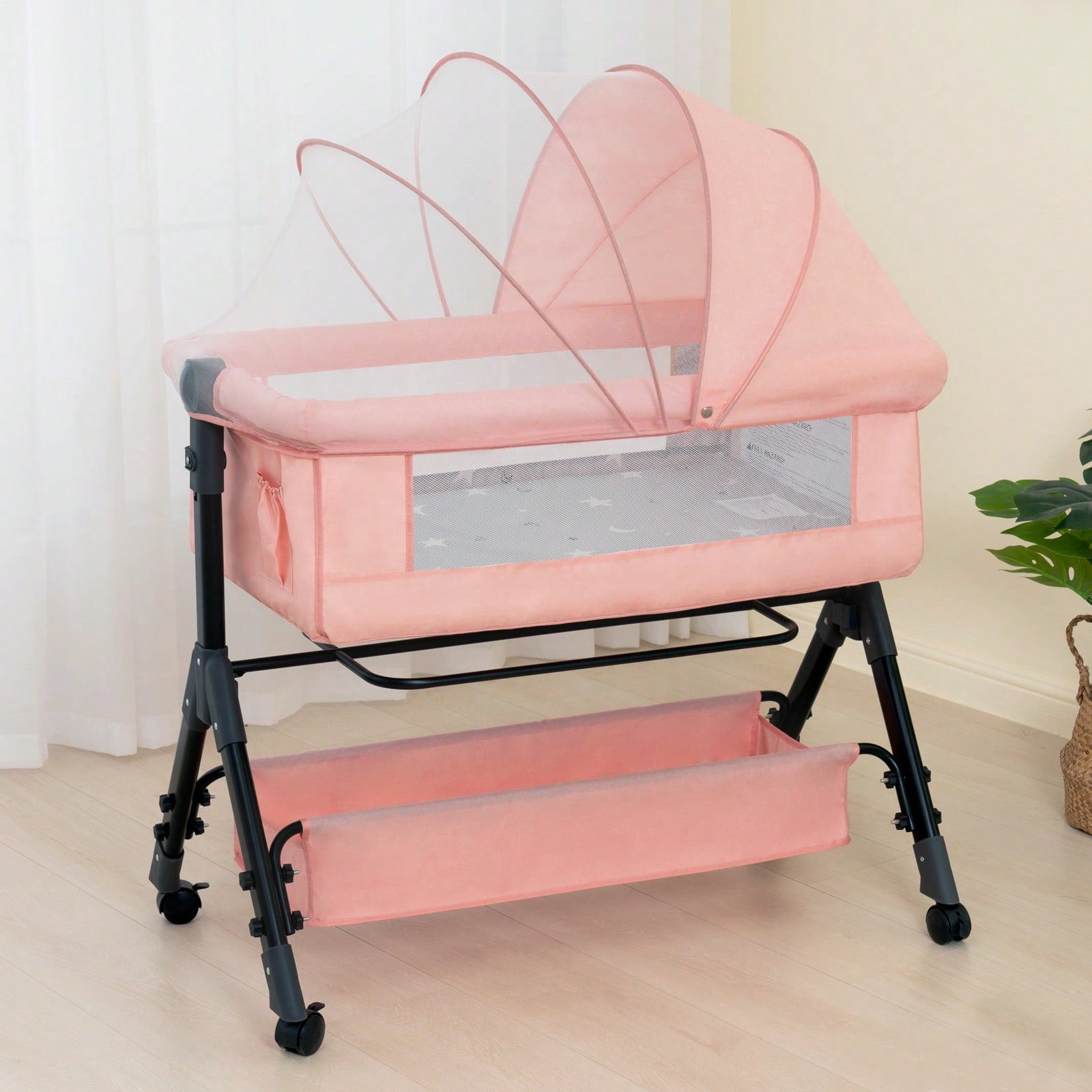 3 In 1 Baby Bassinet Bedside Sleeper With Adjustable Height Crib