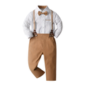 Baby Boys 2 Piece Of Classic Outfit With Bow Tie And Suspenders Set