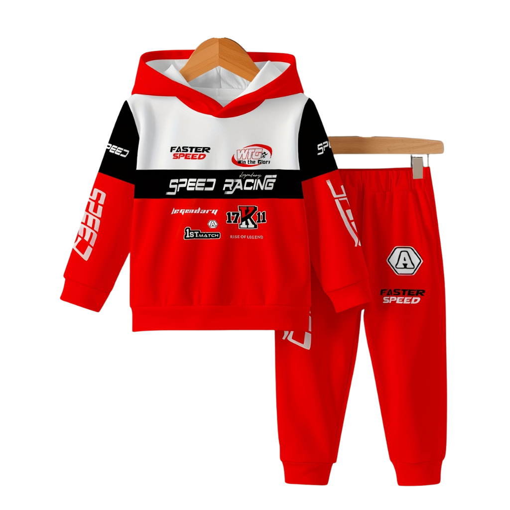 Boys Racing Themed Hoodie And Pant Set