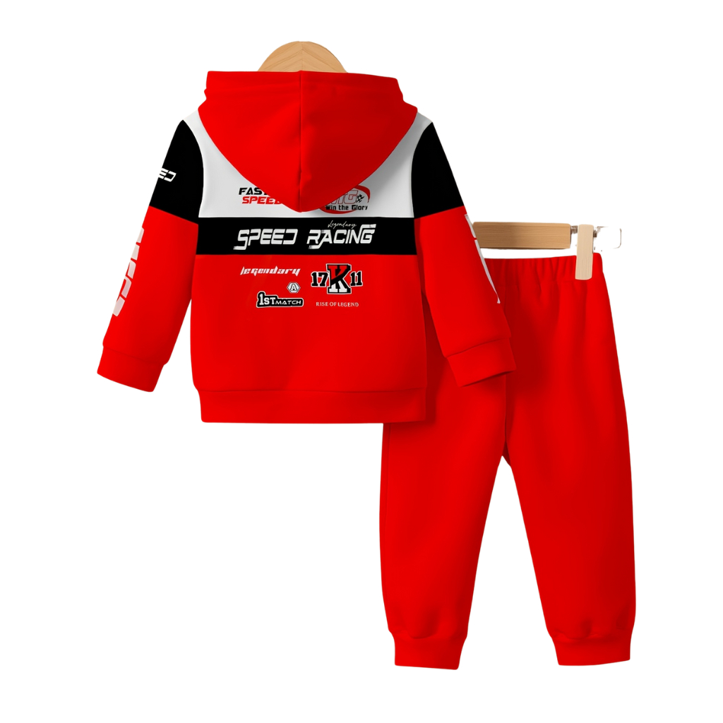 Boys Racing Themed Hoodie And Pant Set