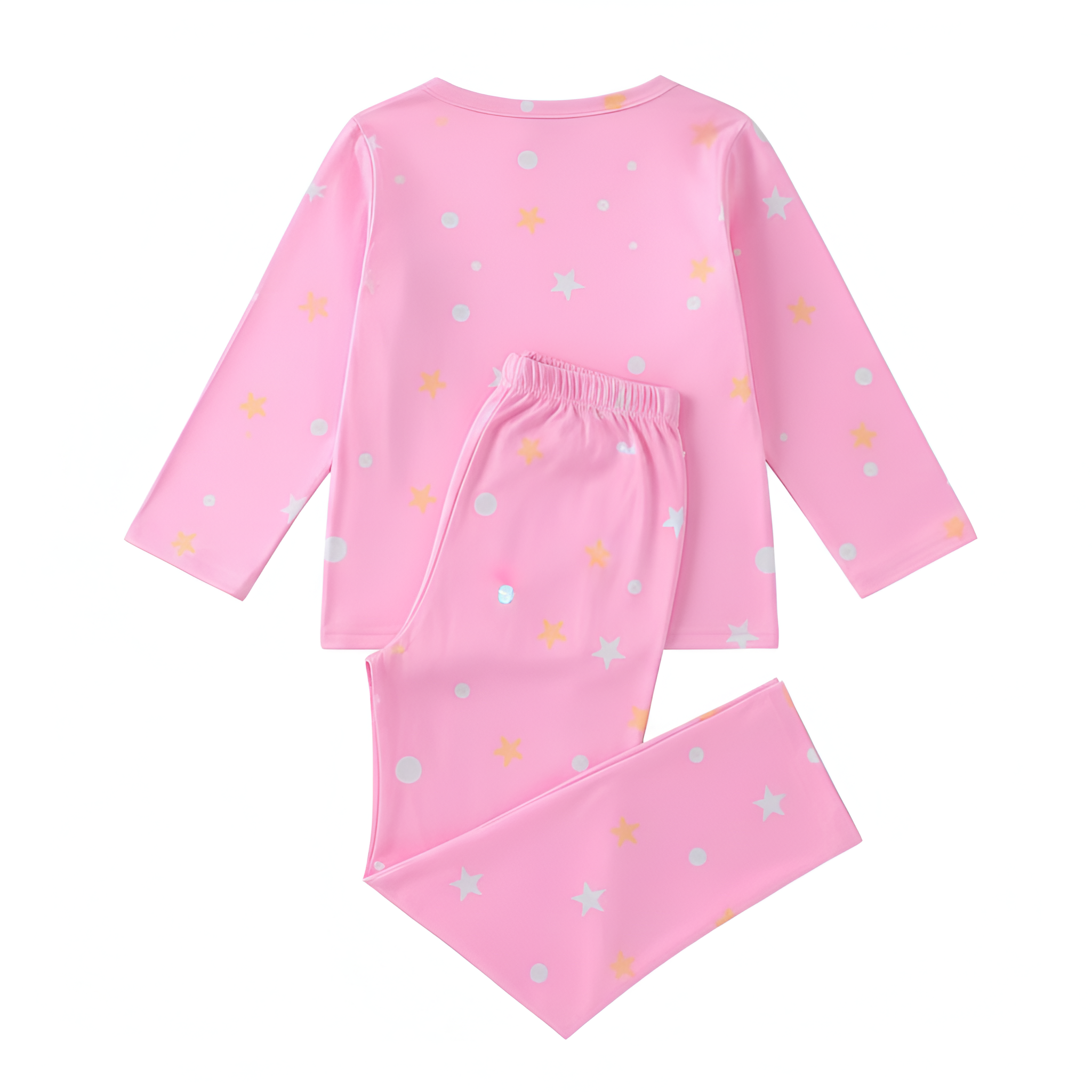 Girls Moon Rocket Print Pajama Set